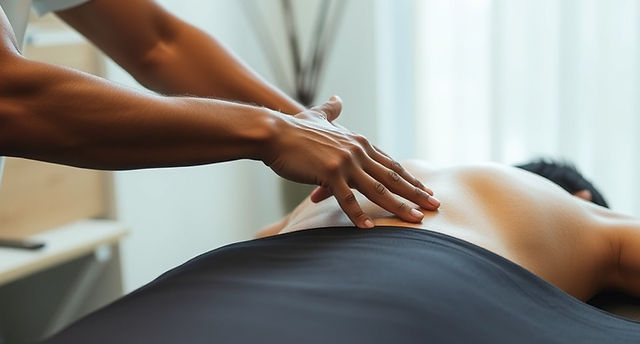 Athlete receiving sports massage treatment in New York